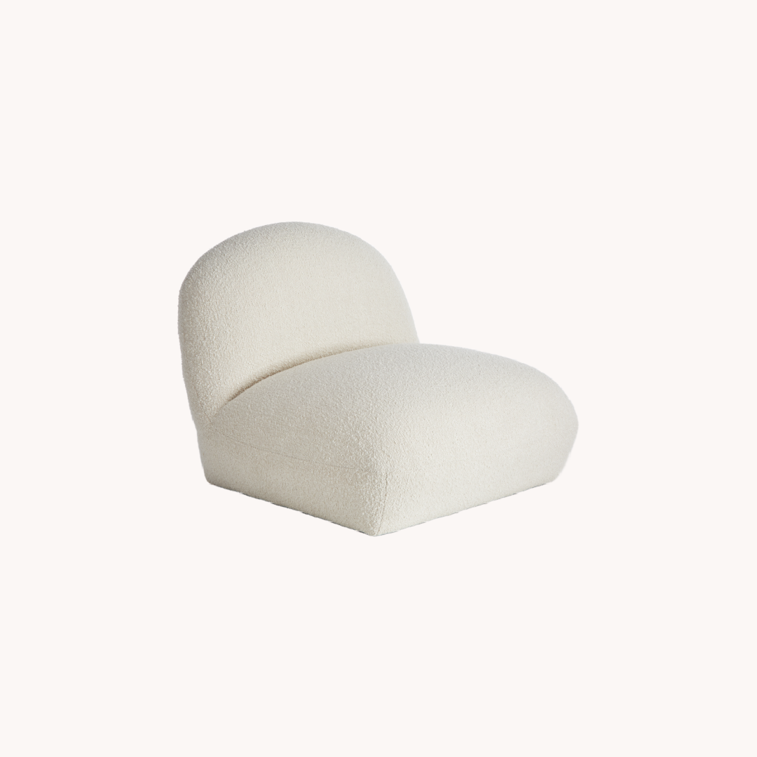 Fauteuil en tissu bouclé crème | Grado Tangy