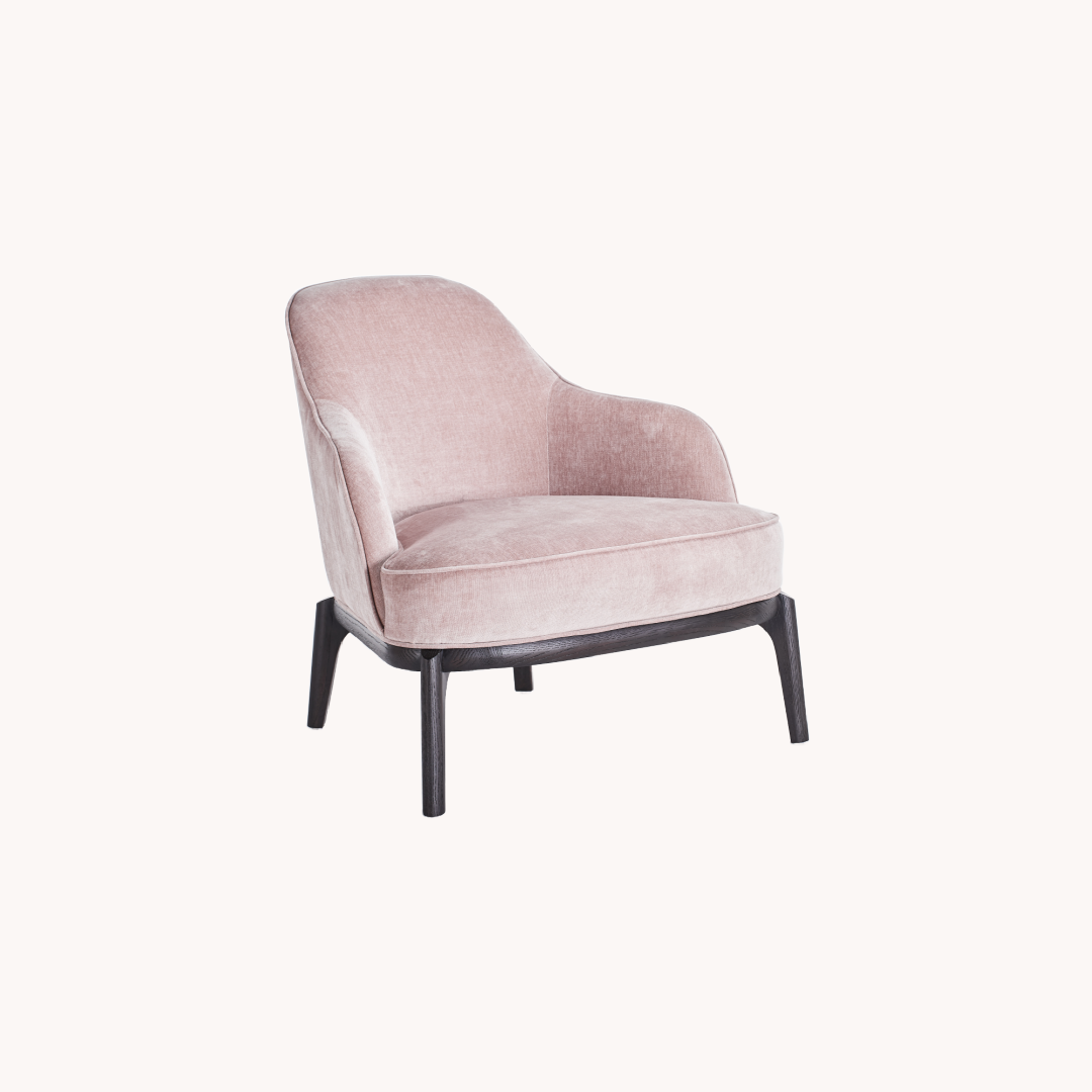 Fauteuil en tissu rose pâle | Grado Lord