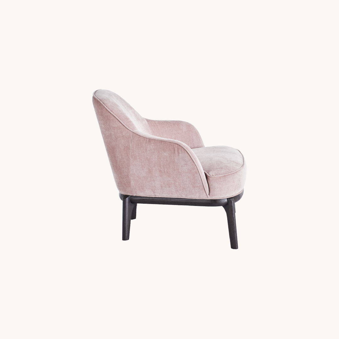 Fauteuil en tissu rose pâle | Grado Lord