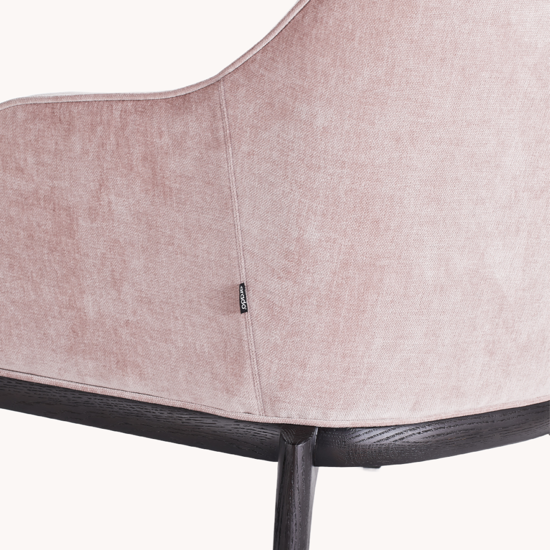 Fauteuil en tissu rose pâle | Grado Lord