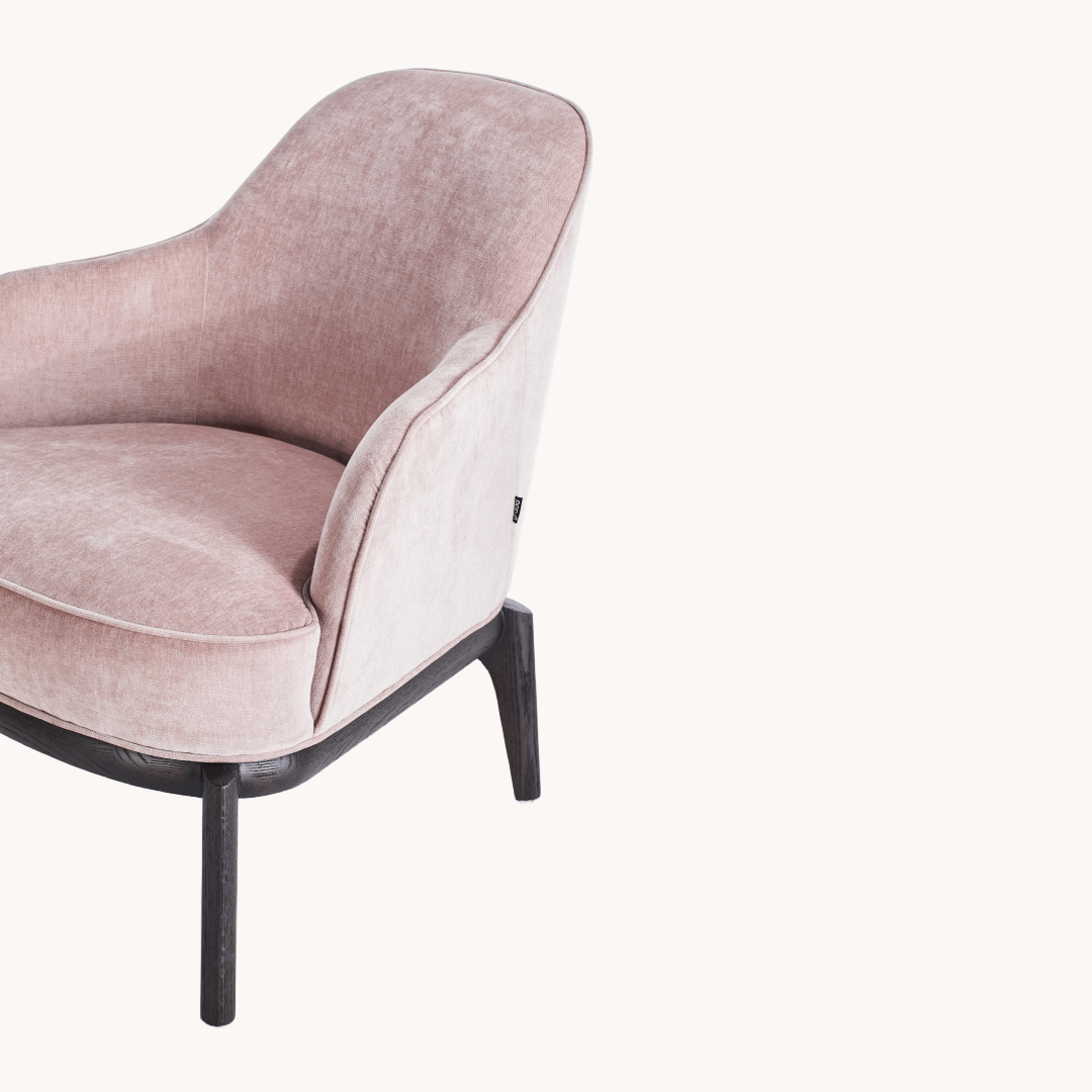 Fauteuil en tissu rose pâle | Grado Lord