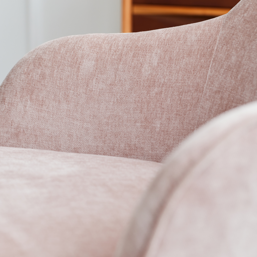 Fauteuil en tissu rose pâle | Grado Lord