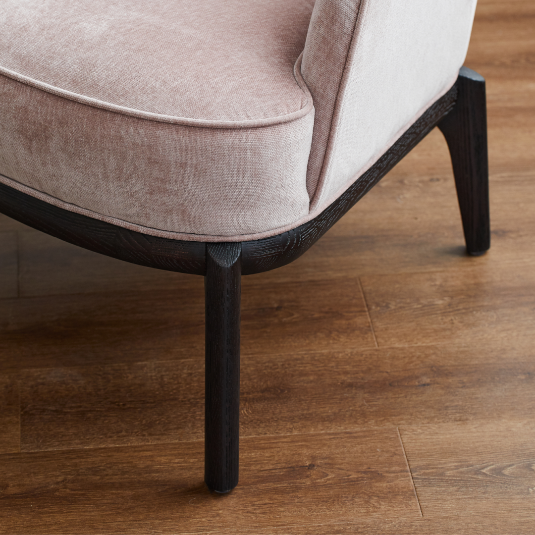 Fauteuil en tissu rose pâle | Grado Lord