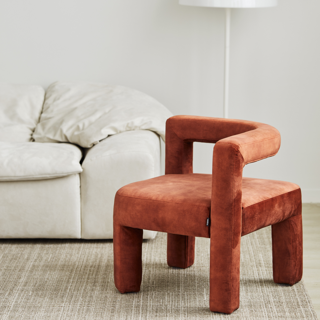 Fauteuil d'appoint en velours ambre | Grado Mate