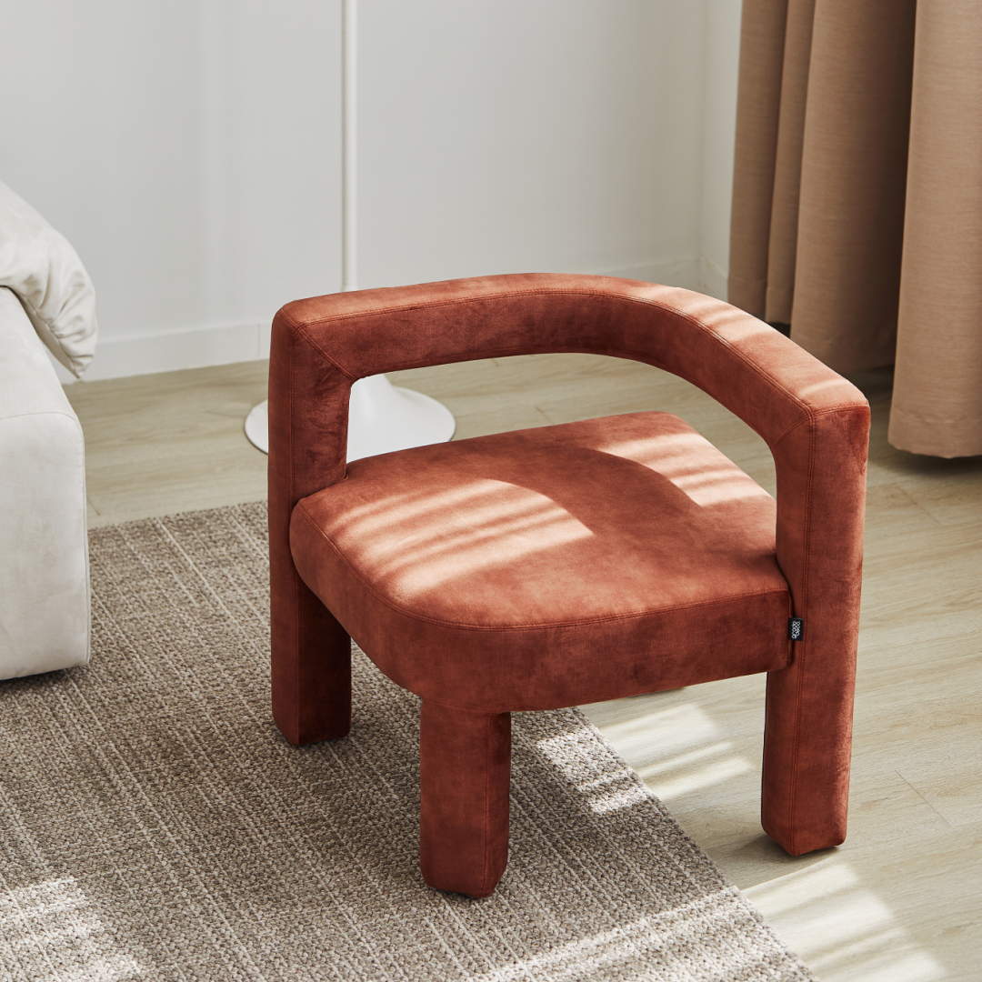 Fauteuil d'appoint en velours ambre | Grado Mate