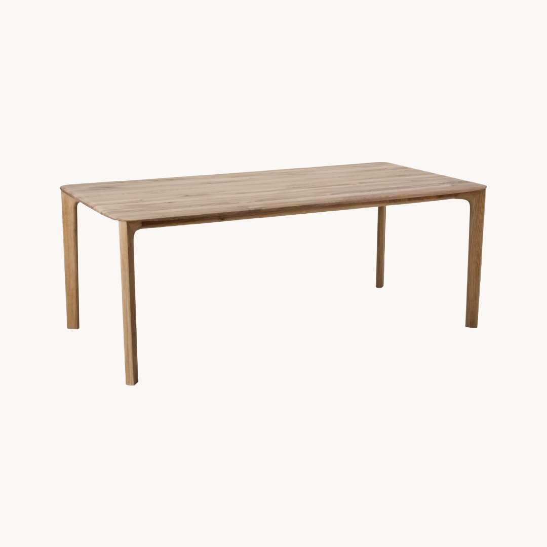 Table de salle à manger rectangulaire en bois massif (extensible) | Insan Teno