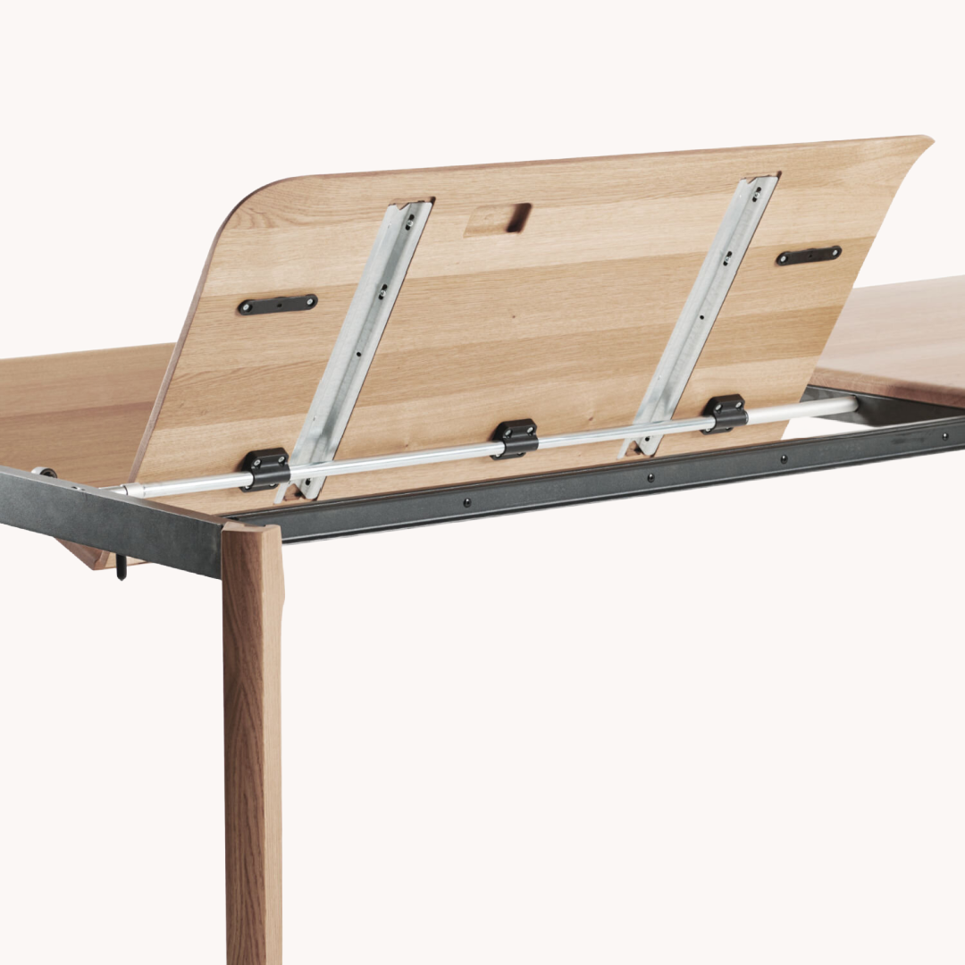 Table de salle à manger rectangulaire en bois massif (extensible) | Insan Teno