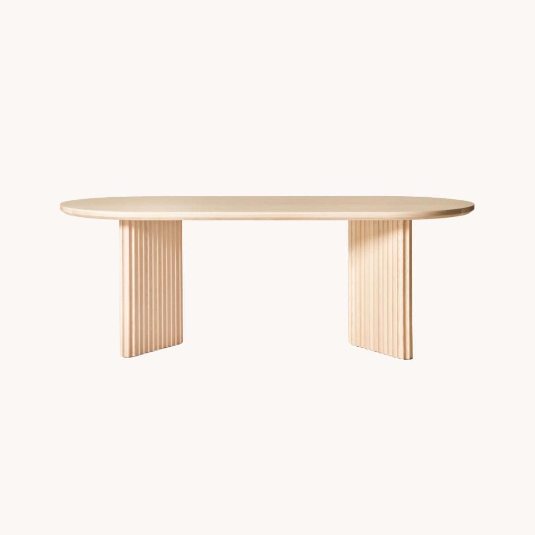 Table de salle à manger ovale en bois naturel | Dale Italia Basalto