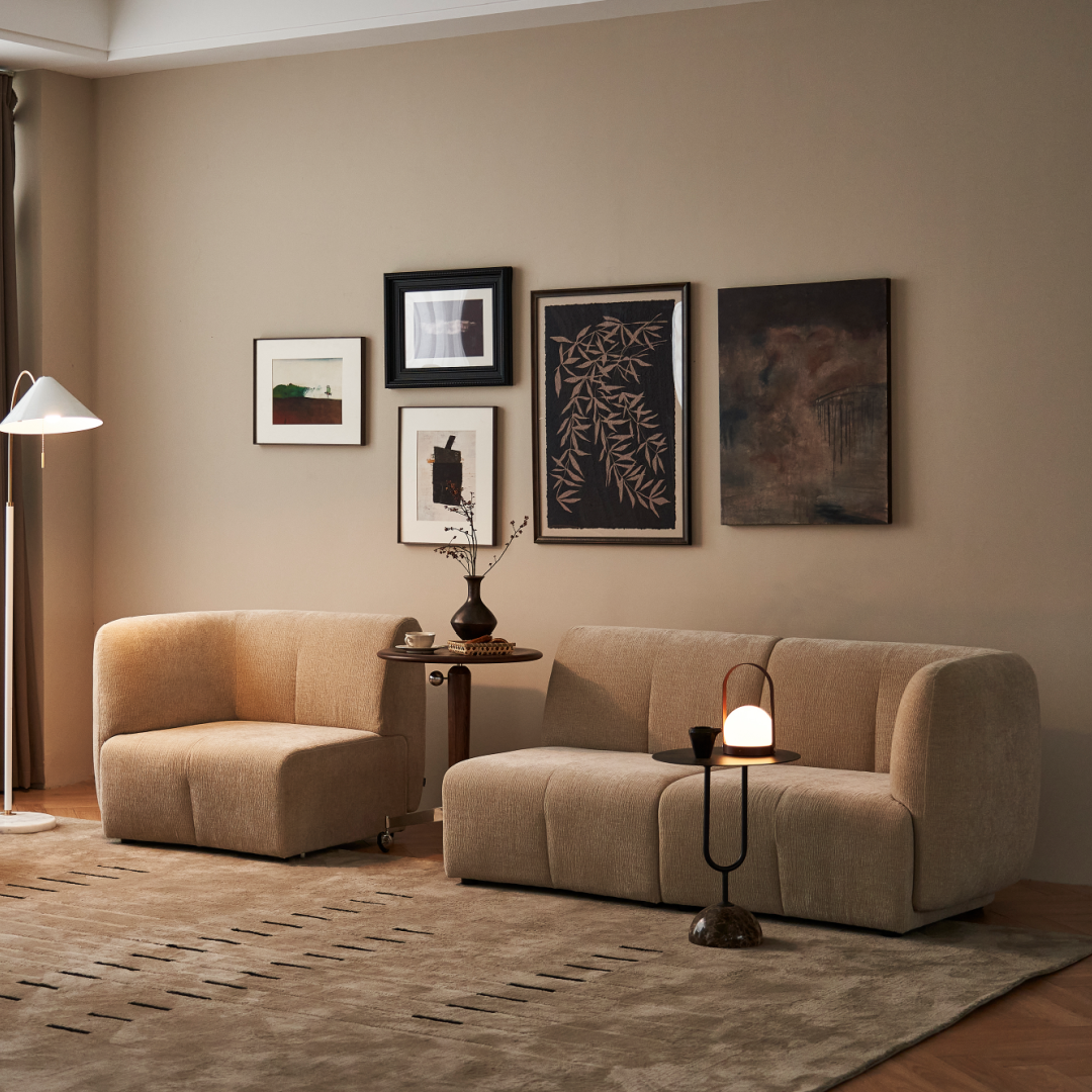 Canapé 3 places en tissu beige | Grado Plum