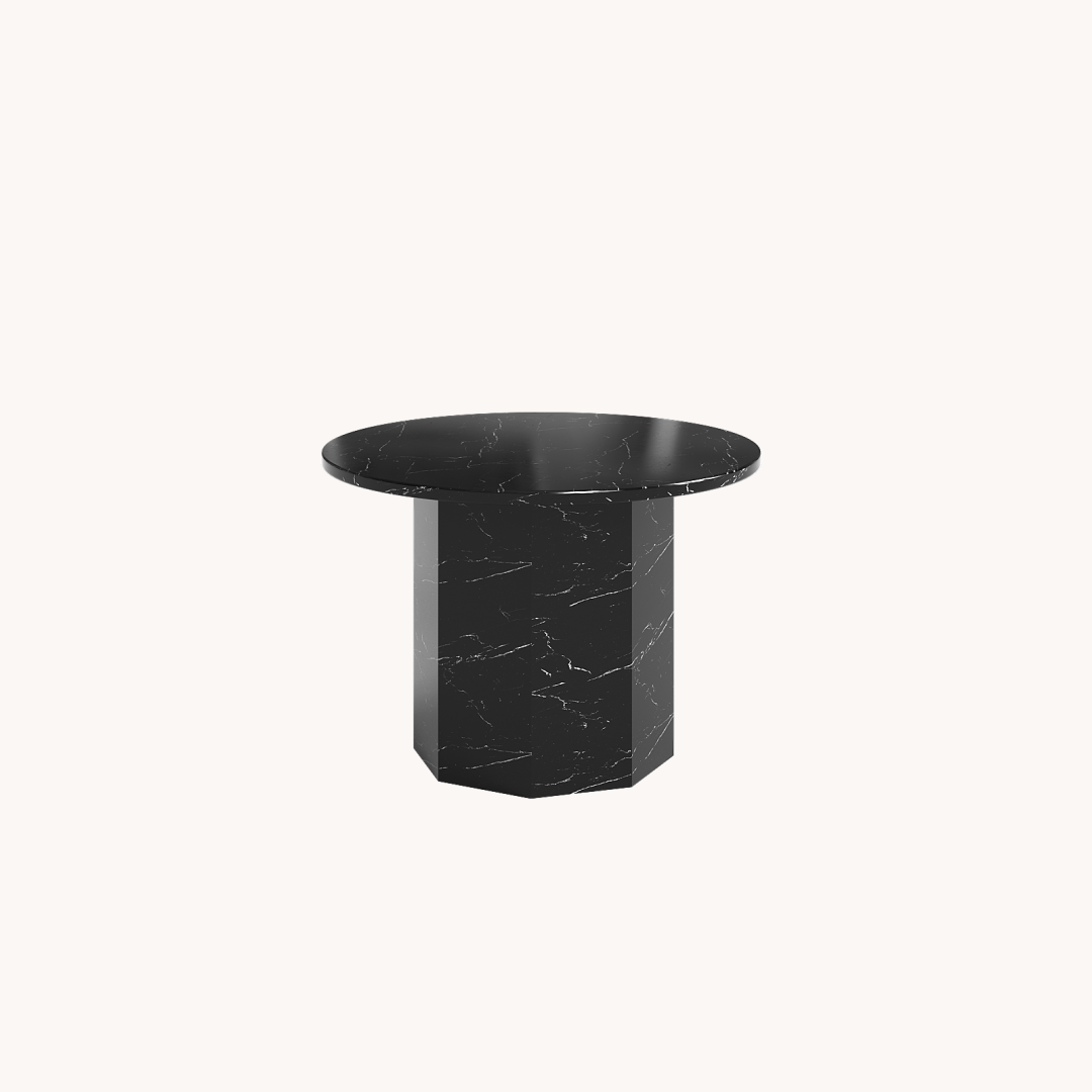 Table d'appoint ronde en marbre noir | Grado Sugar
