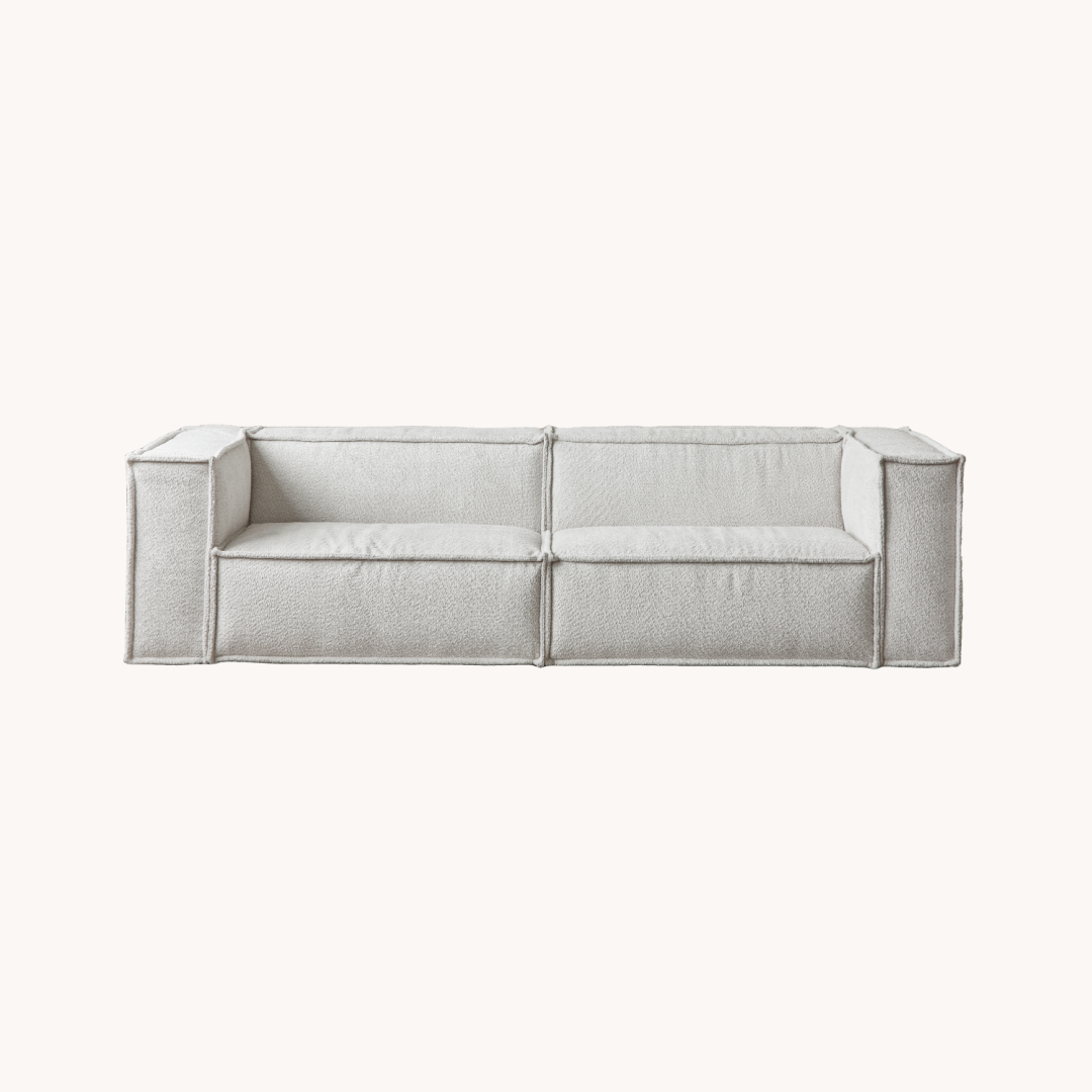 Canapé 3 places en tissu blanc cassé | Grado Seam