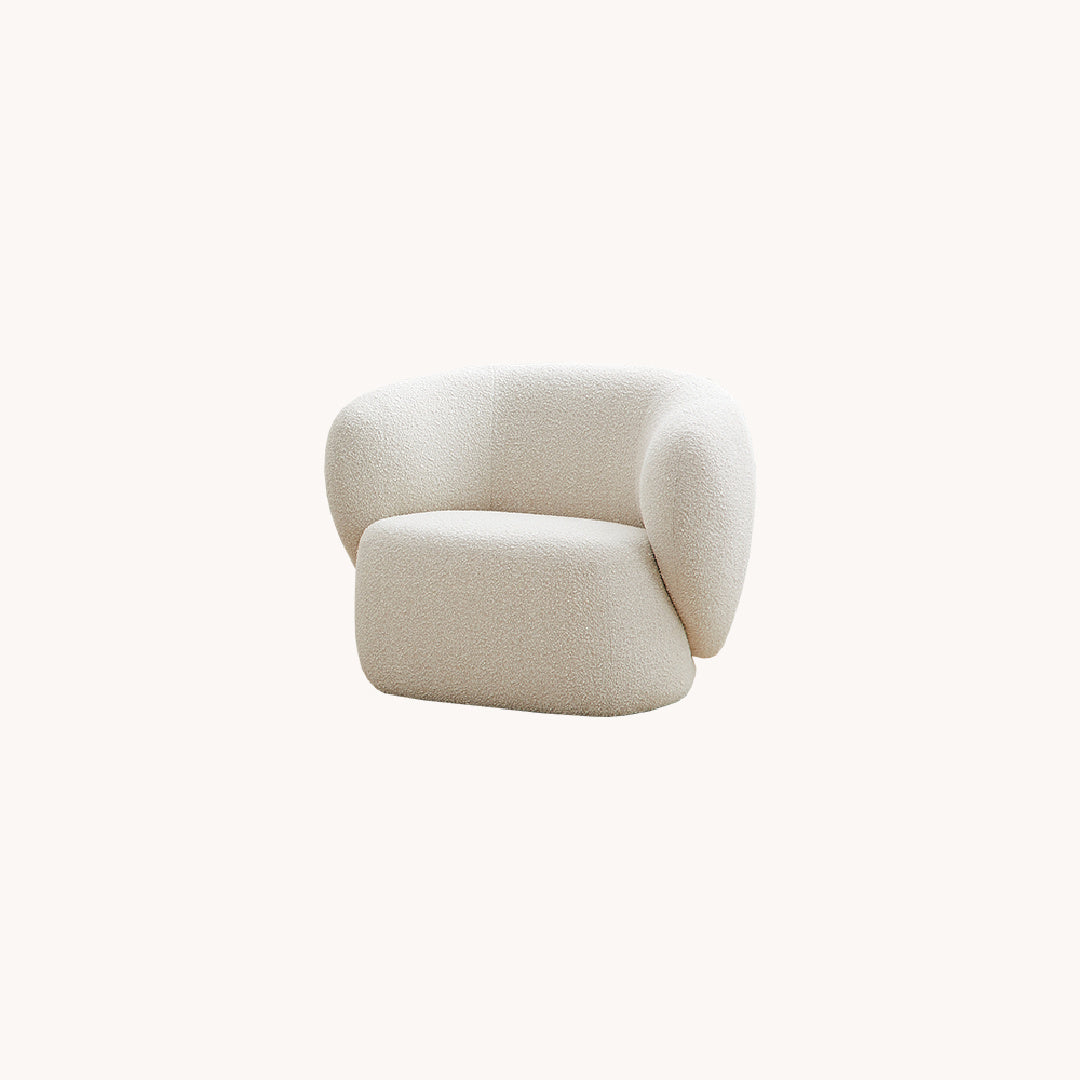 Cream curly armchair | Grado Swell