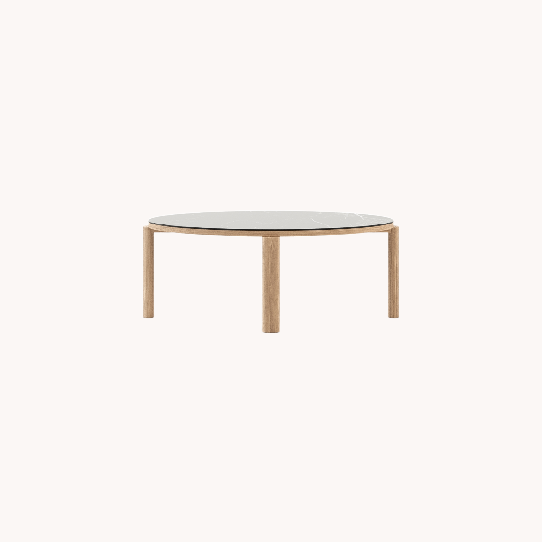 Table basse en céramique et bois de chêne | Laskasas Tasos