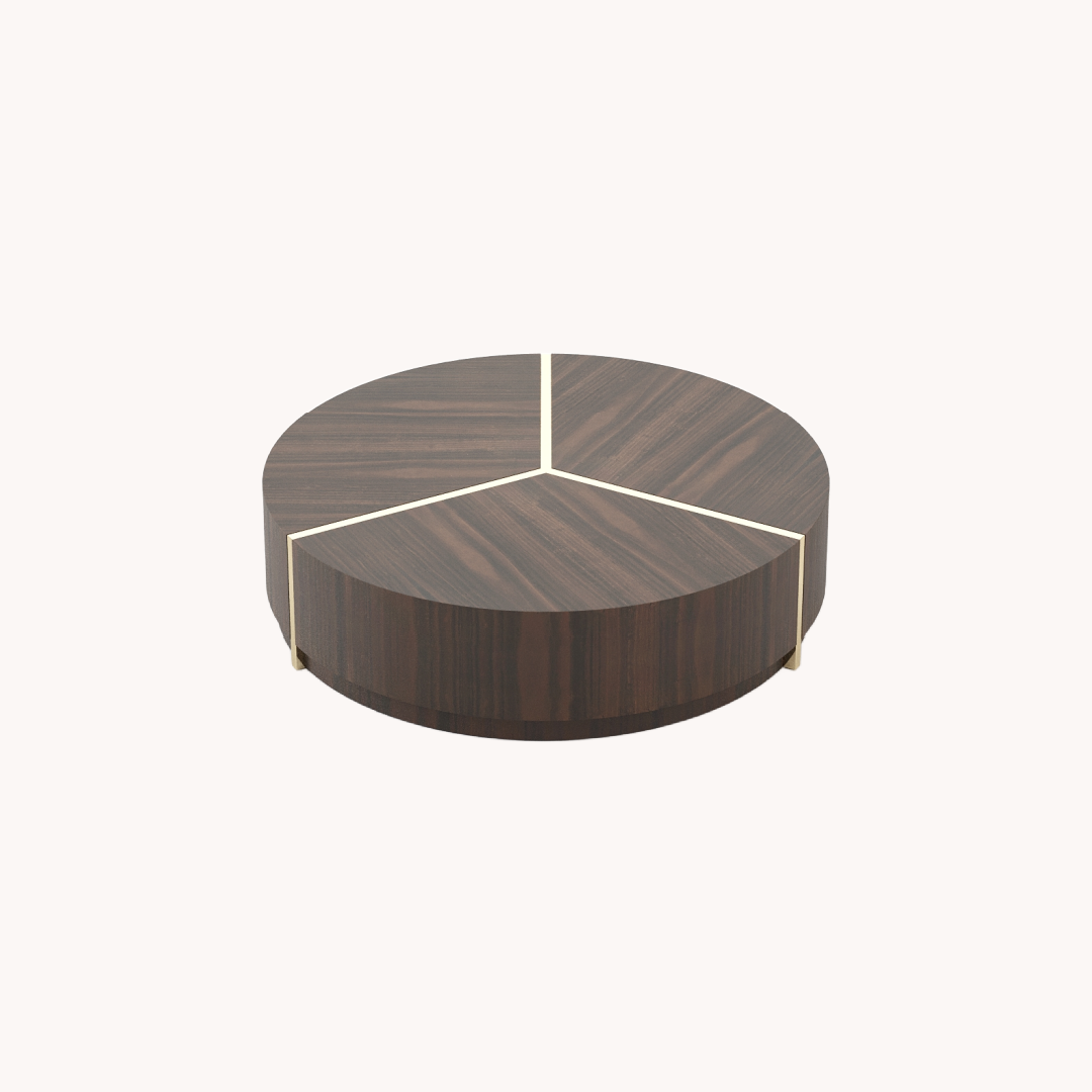 Table basse rond en bois d'eucalyptus | Laskasas Riga