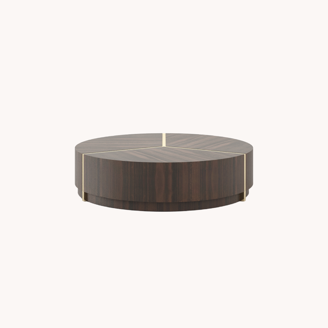 Table basse rond en bois d'eucalyptus | Laskasas Riga