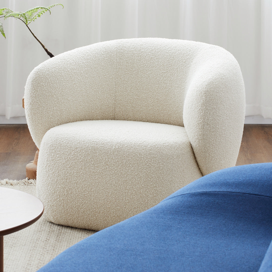 Cream curly armchair | Grado Swell