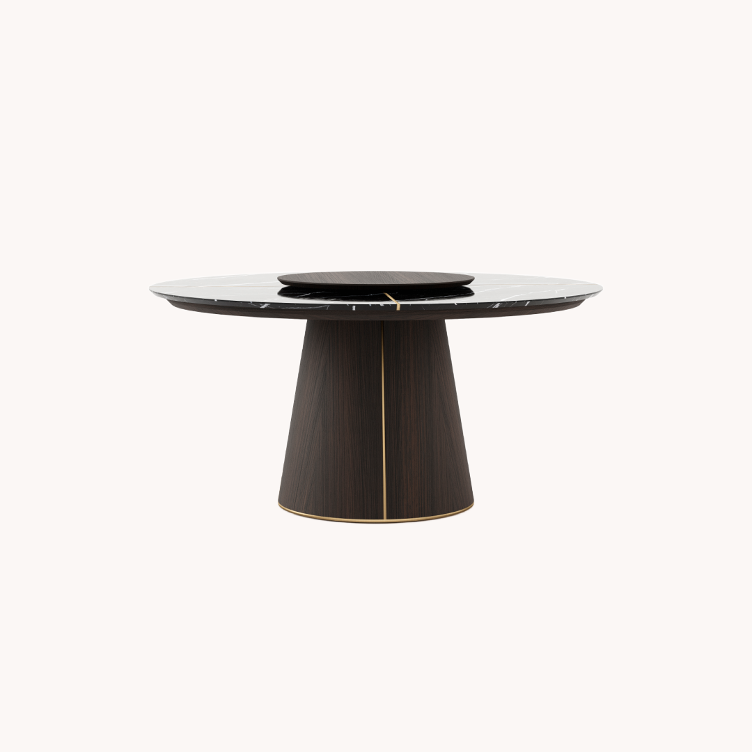Table de salle à manger en marbre noir | Laskasas Marilyn