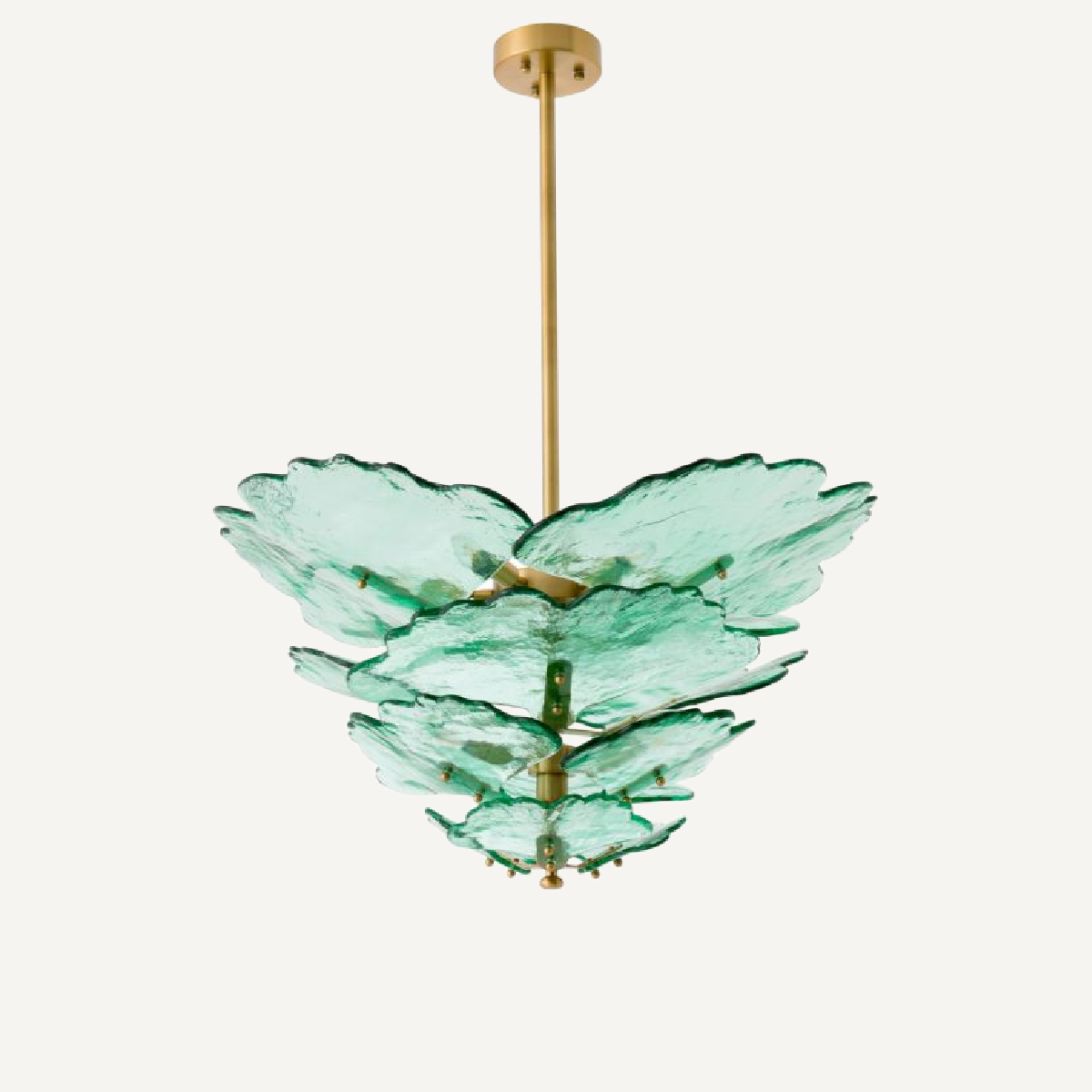 Lustre doré en verre transparent vert | Eichholtz Florina