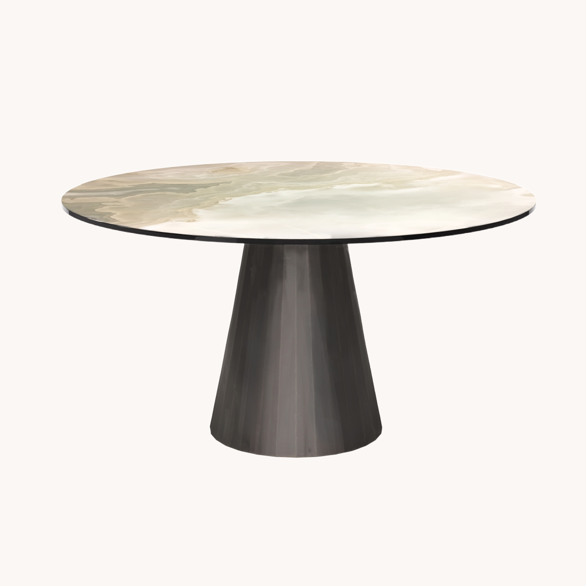 Table de salle à manger ronde en céramique perlé mat | Dôme Deco Veneto M | REMO, mobilier et décoration d'intérieur