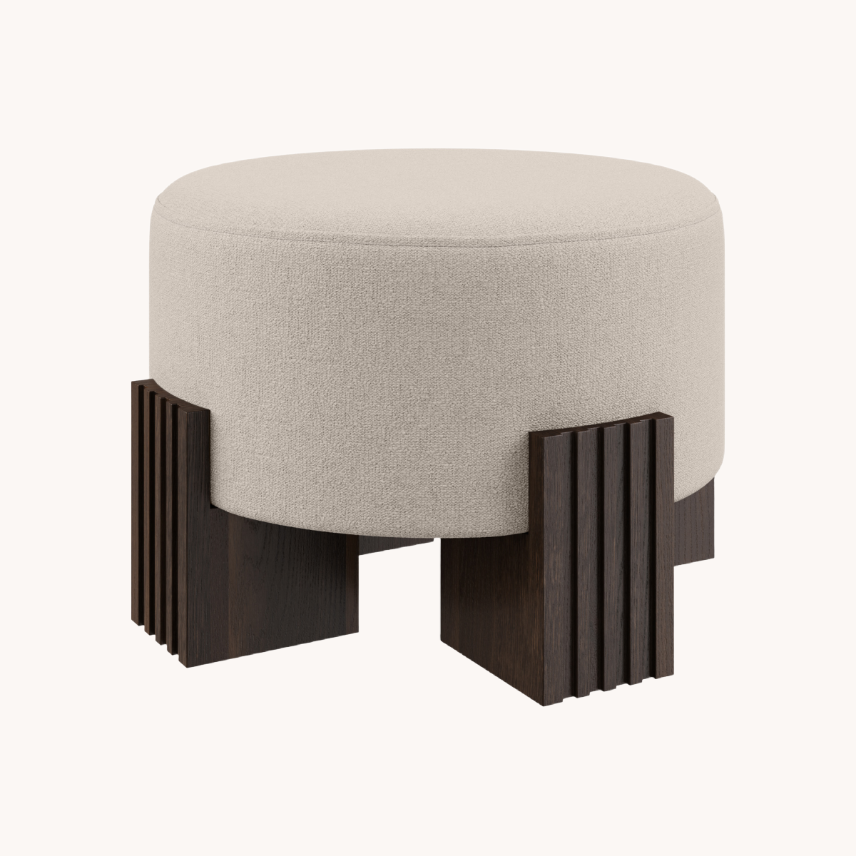 Pouf en tissu crème | Dôme Deco Clark | REMO, mobilier et décoration d'intérieur