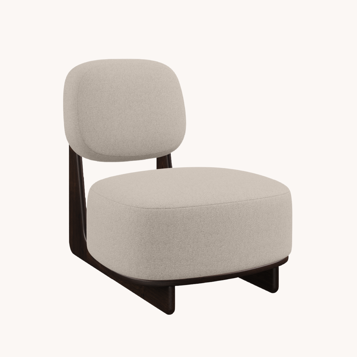 Fauteuil en tissu crème | Dôme Deco Tate | REMO, mobilier et décoration d'intérieur