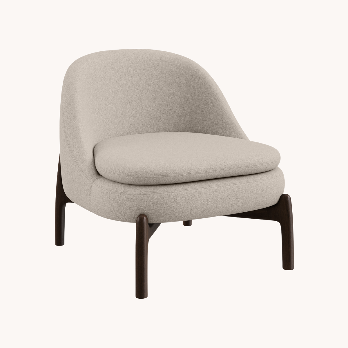 Cream fabric armchair | Dôme Deco Pax