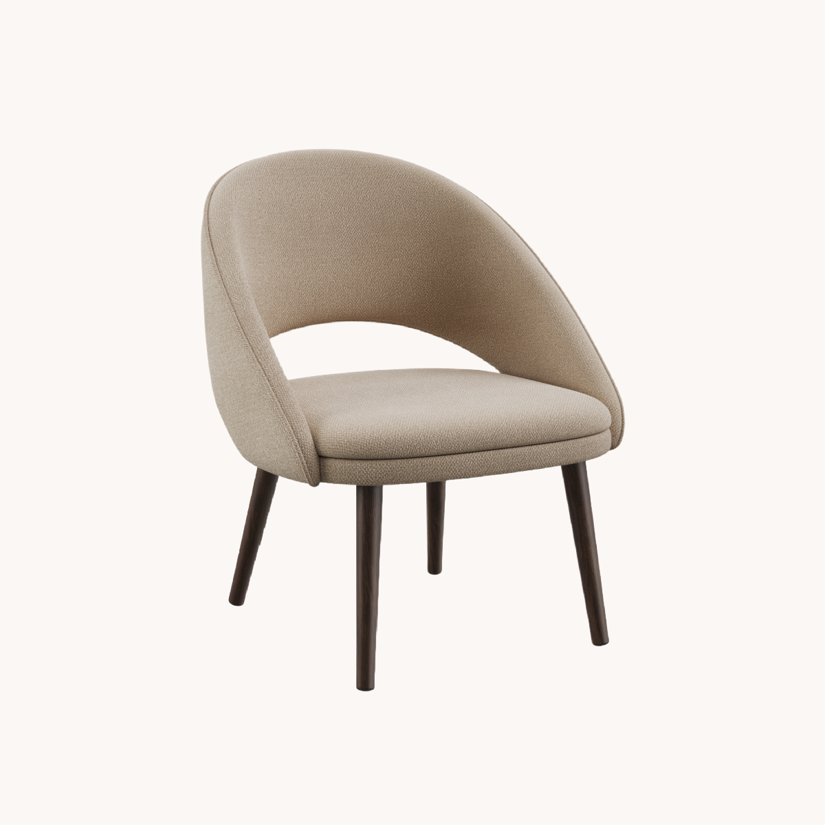 Fauteuil d'appoint en tissu marron | Dôme Deco Bend | REMO, mobilier et décoration d'intérieur