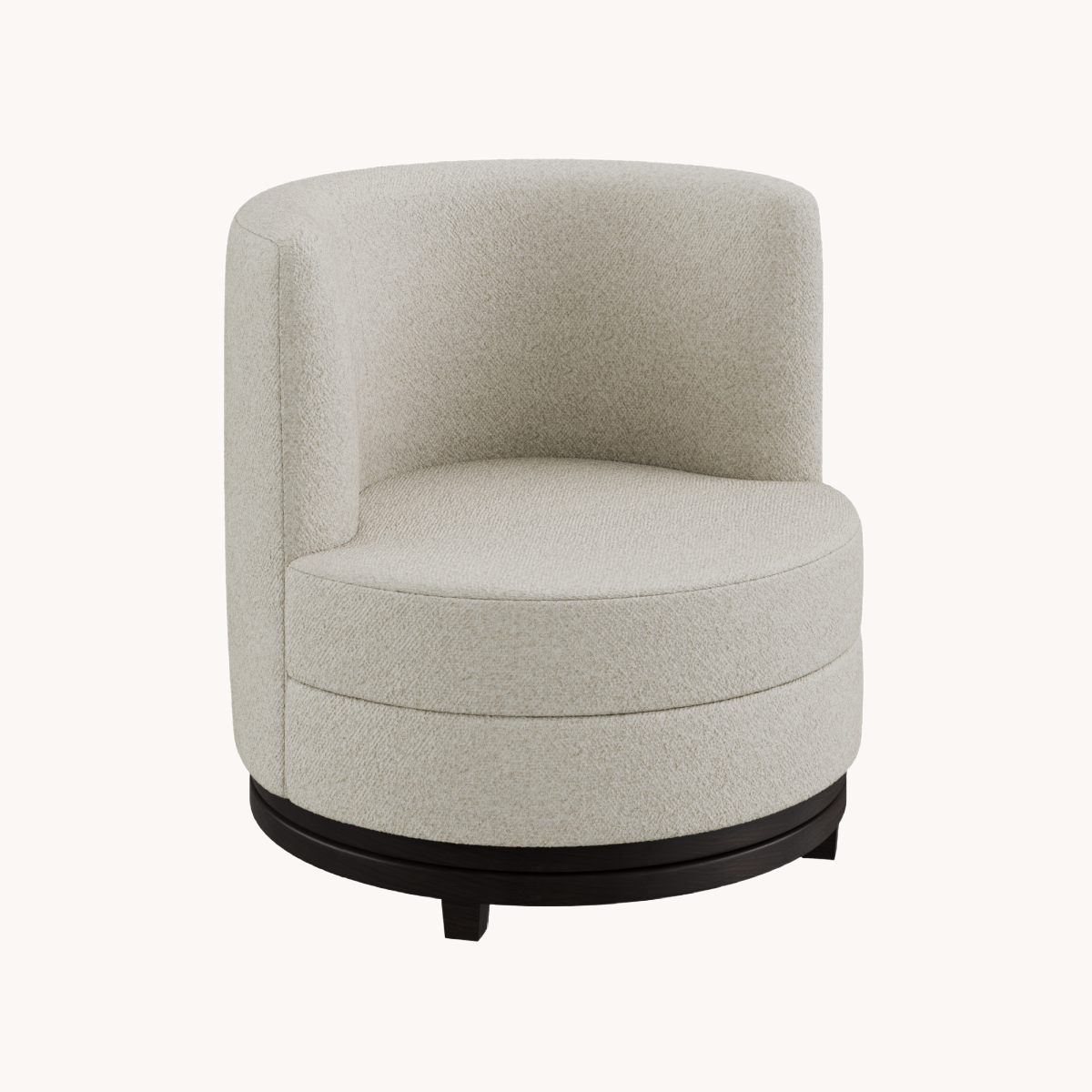 Fauteuil pivotant en tissu beige | Dôme Deco Ayden | REMO, mobilier et décoration d'intérieur