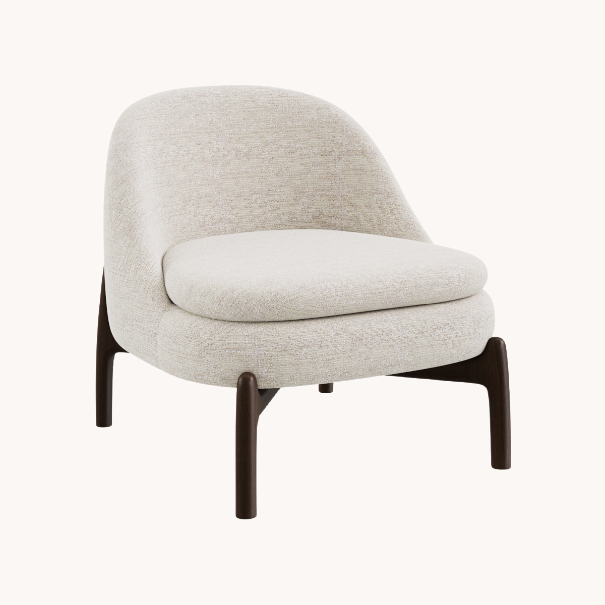 Fauteuil en tissu blanc écru | Dôme Deco Pax | REMO, mobilier et décoration d'intérieur