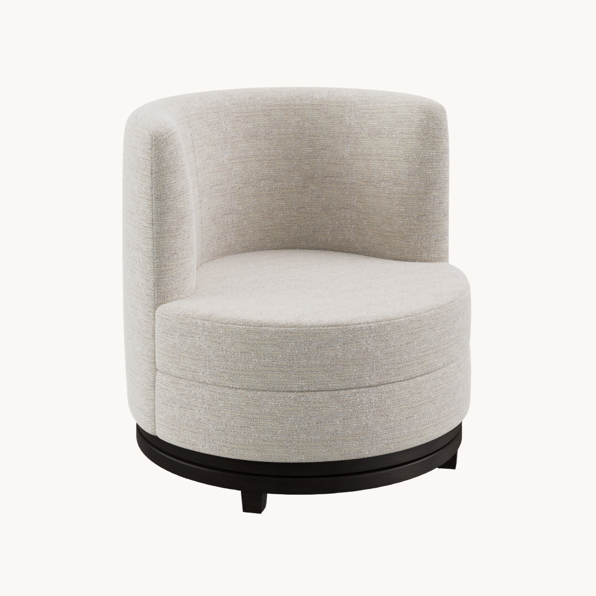 Fauteuil pivotant en tissu blanc écru | Dôme Deco Ayden | REMO, mobilier et décoration d'intérieur