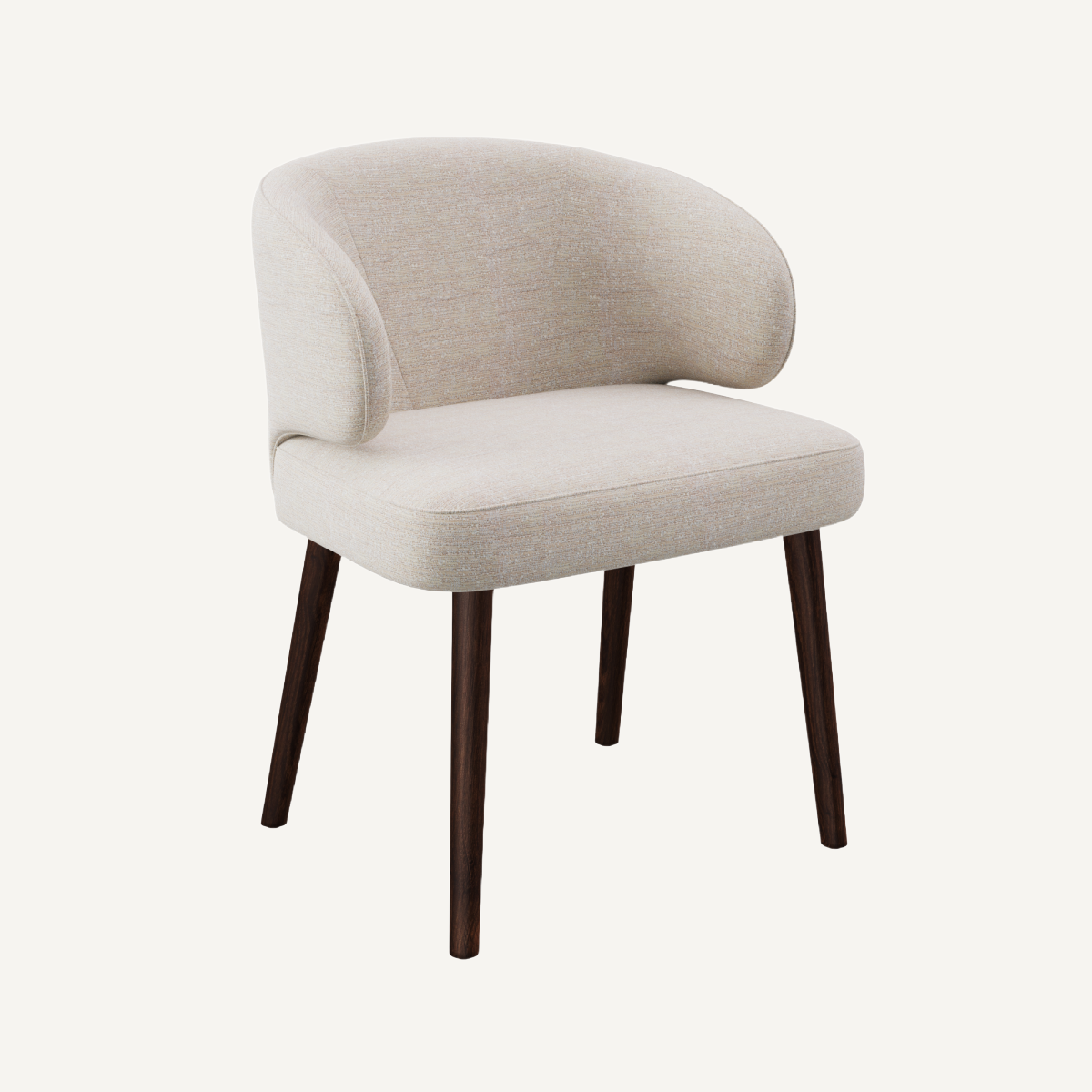 Chaise de salle à manger en tissu blanc écru | Dôme Deco Penta | REMO, mobilier et décoration d'intérieur