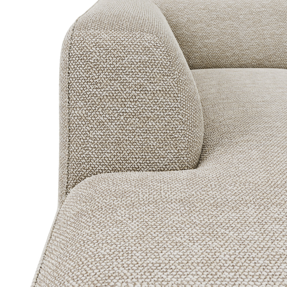 Left chaise longue in sand fabric | Dôme Déco Cali