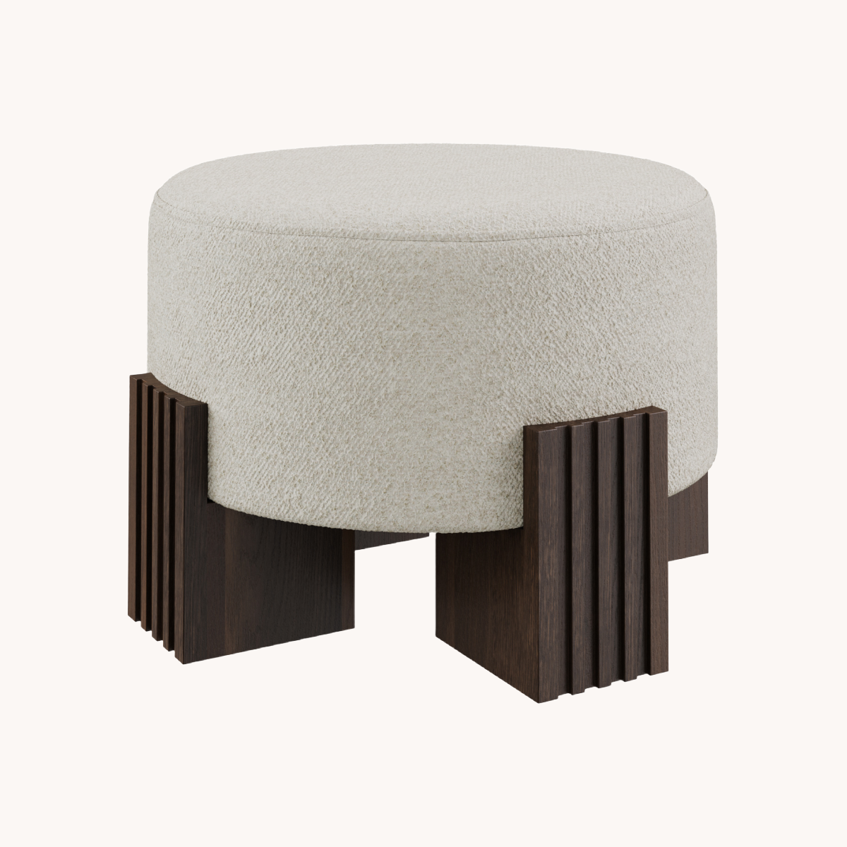 Pouf en tissu beige | Dôme Deco Clark | REMO, mobilier et décoration d'intérieur