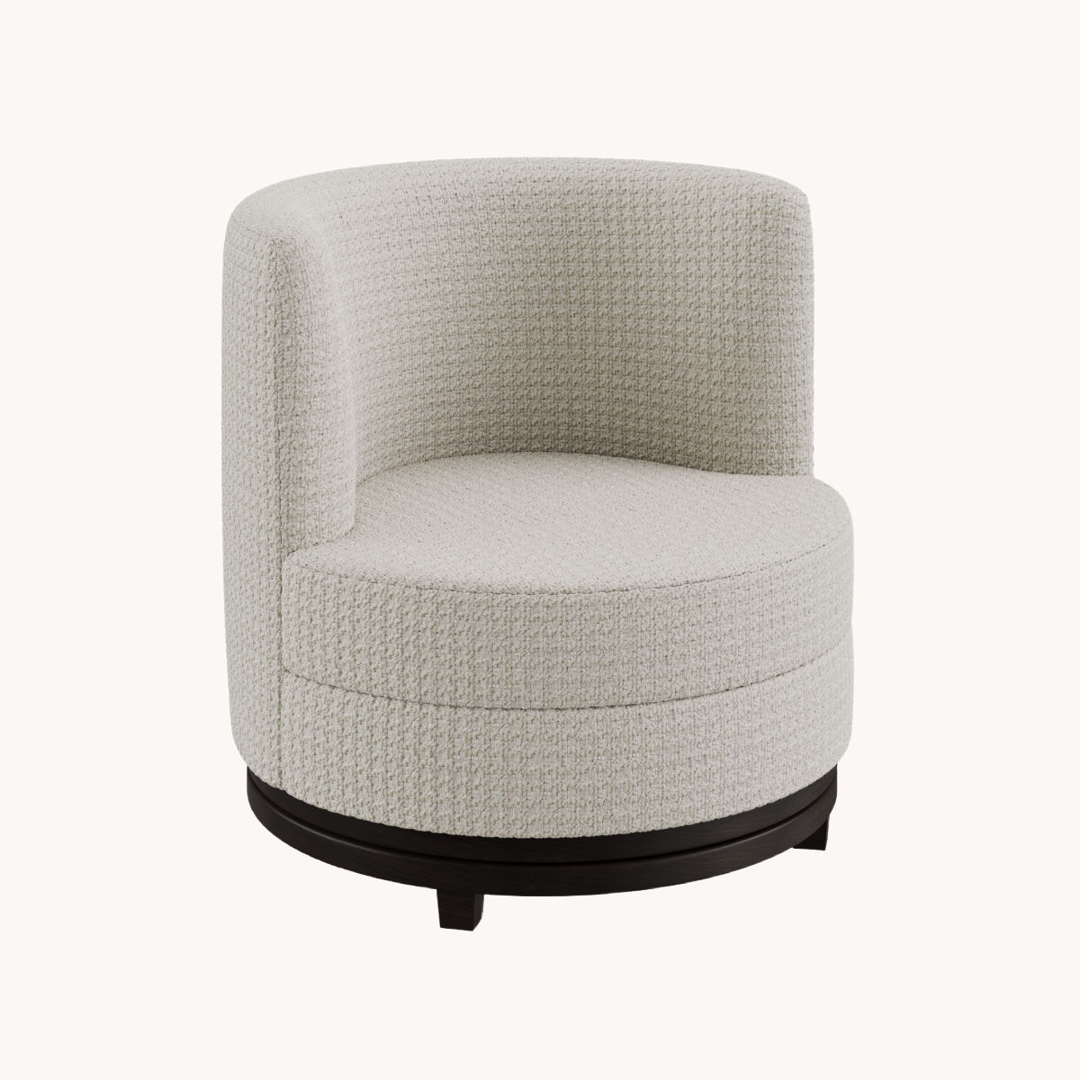 Fauteuil pivotant en tissu grège | Dôme Deco Ayden | REMO, mobilier et décoration d'intérieur