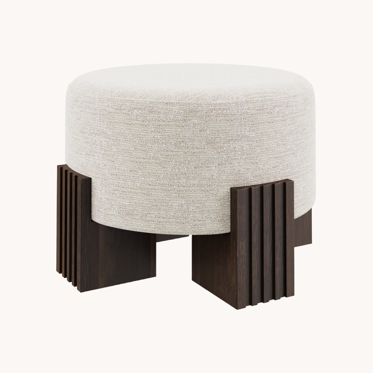 Pouf en tissu blanc écru | Dôme Deco Clark | REMO, mobilier et décoration d'intérieur