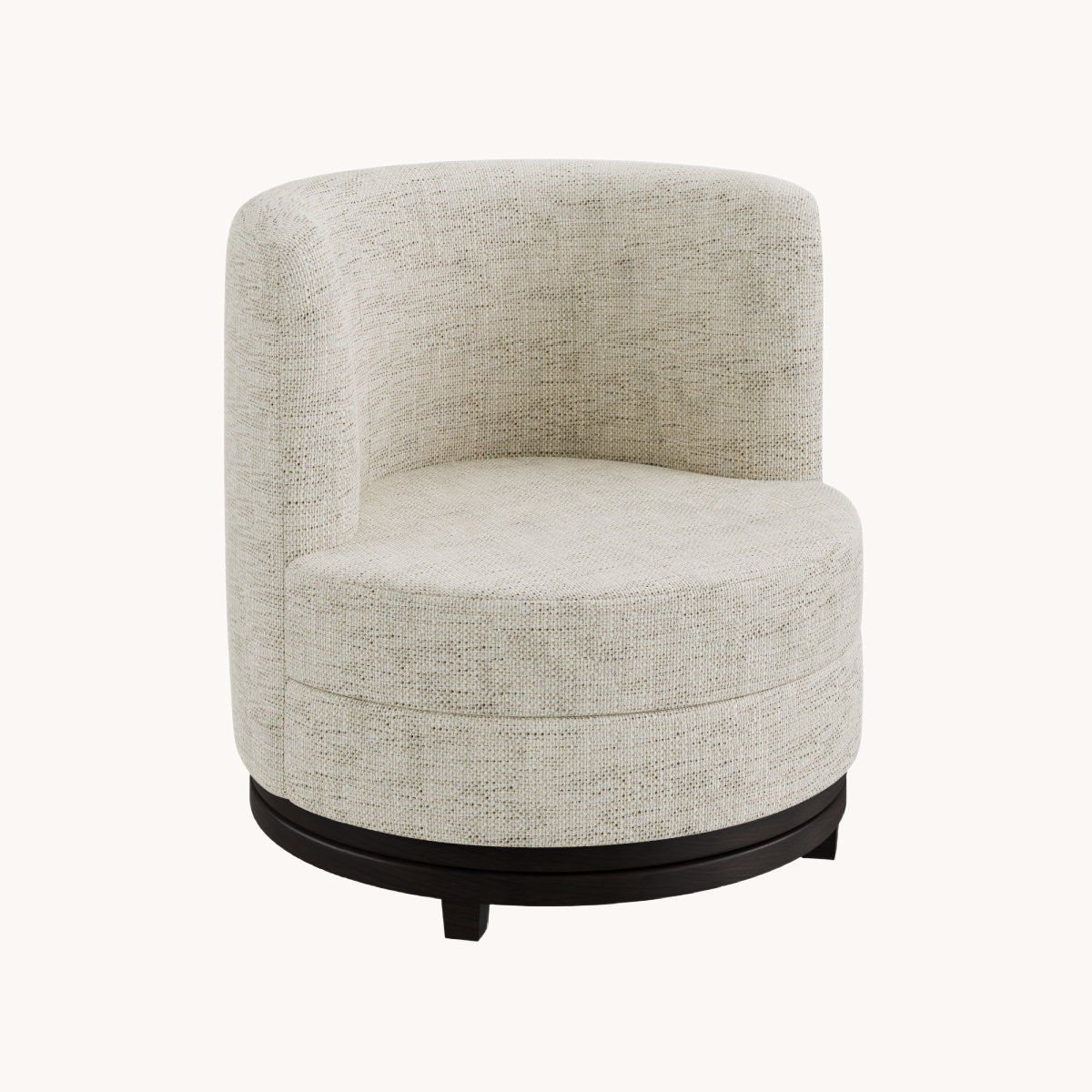 Fauteuil pivotant en tissu beige Zena | Dôme Deco Ayden | REMO, mobilier et décoration d'intérieur