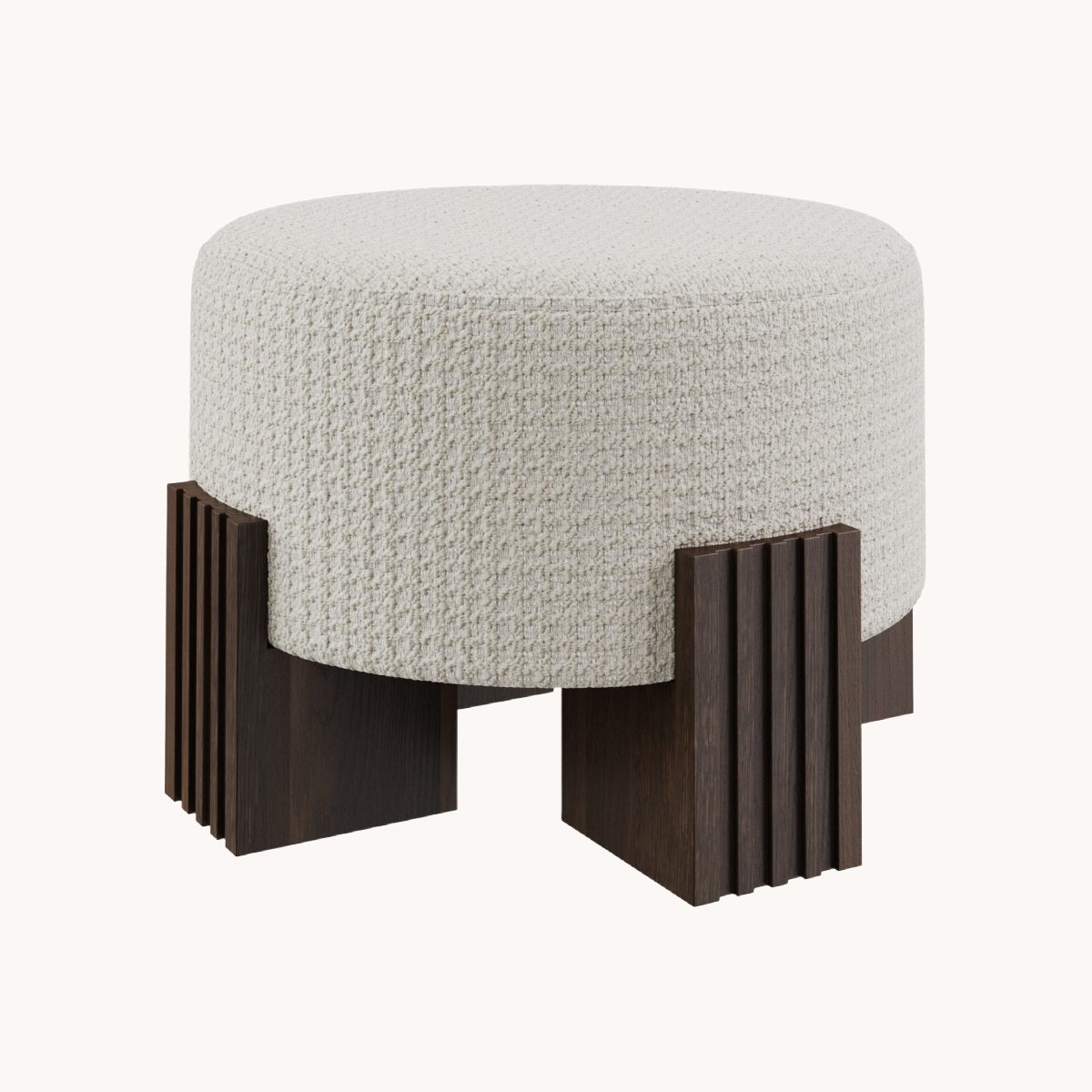 Pouf en tissu grège | Dôme Deco Clark | REMO, mobilier et décoration d'intérieur