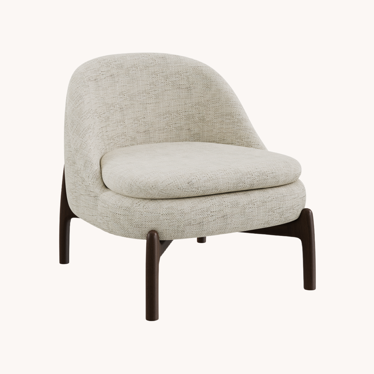 Sillón Zena de tela beige | Cúpula Deco Pax