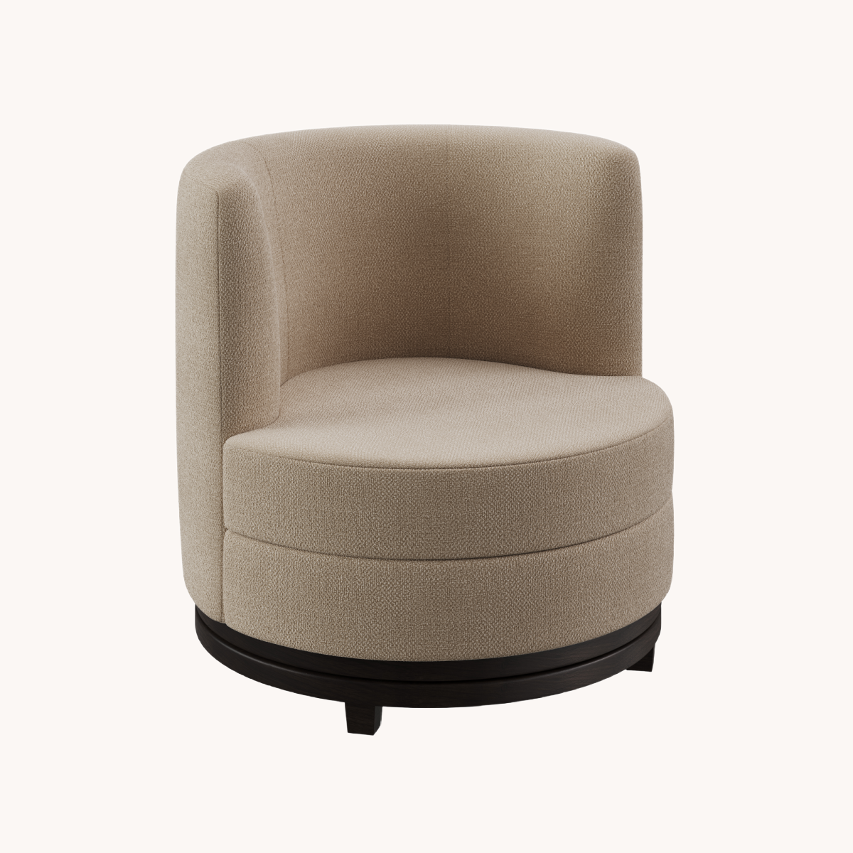 Fauteuil pivotant en tissu marron | Dôme Deco Ayden | REMO, mobilier et décoration d'intérieur