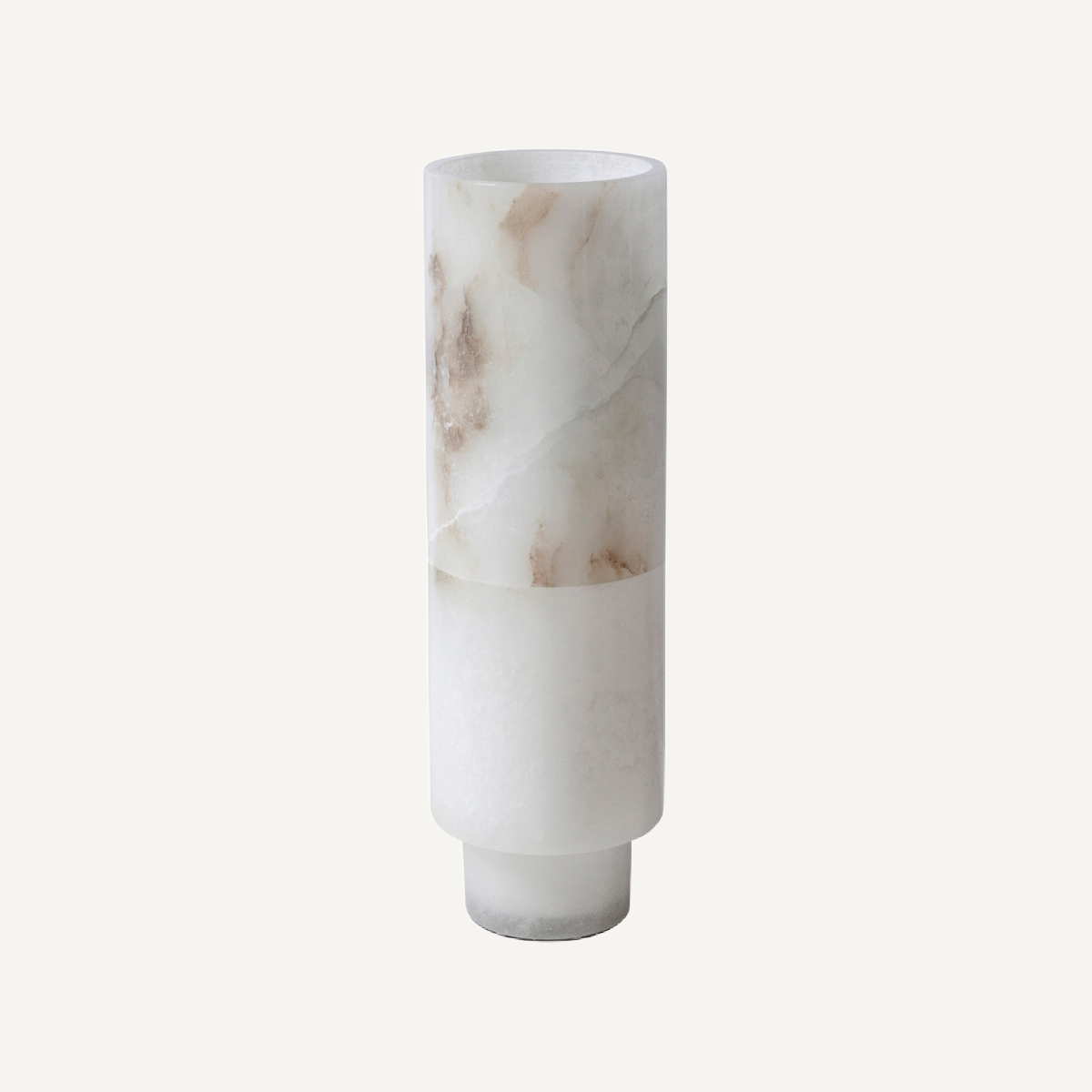 White alabaster tealight holder | Dôme Deco Lascar L