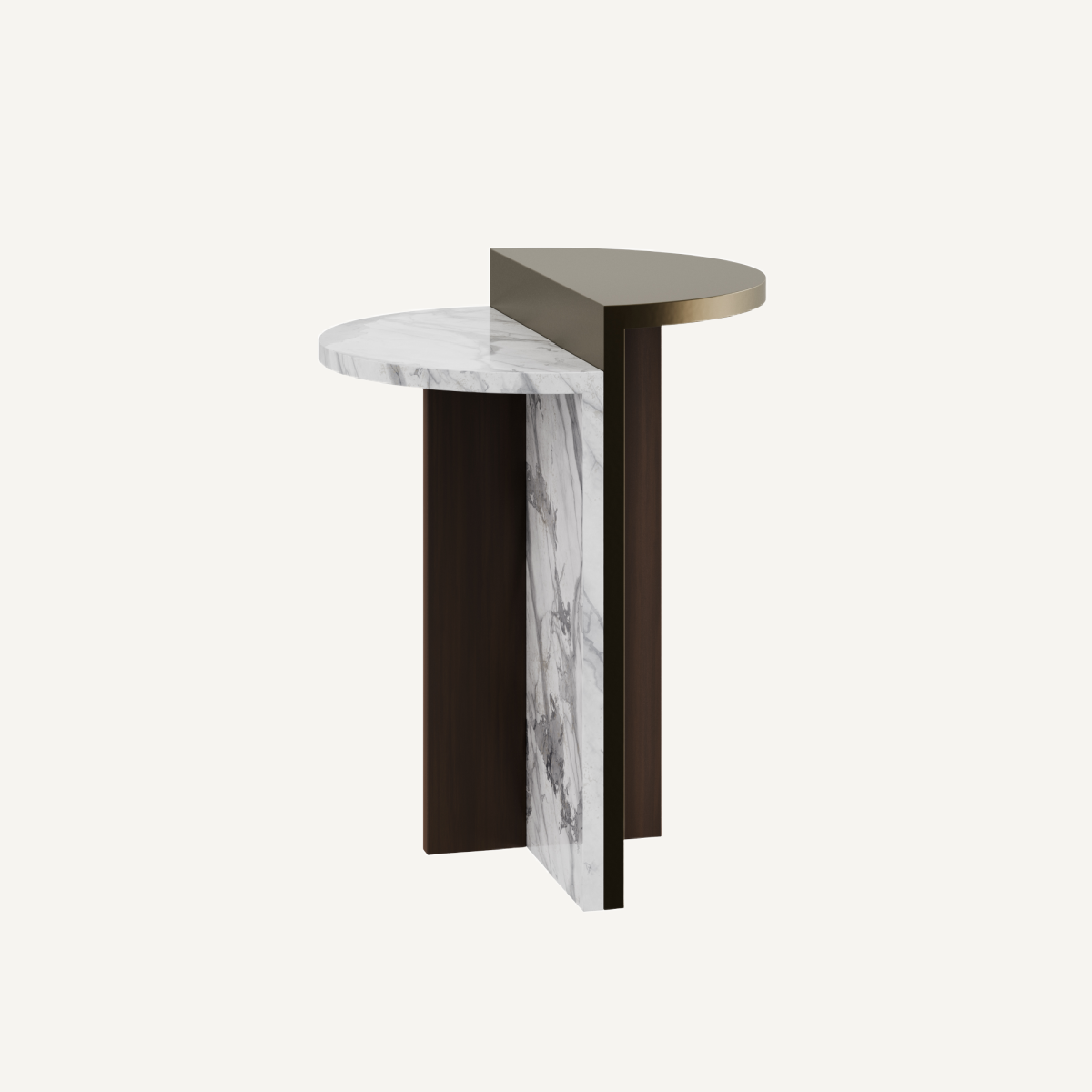 Table d'appoint en marbre blanc et laiton | Dôme Deco Puri | REMO, mobilier et décoration d'intérieur