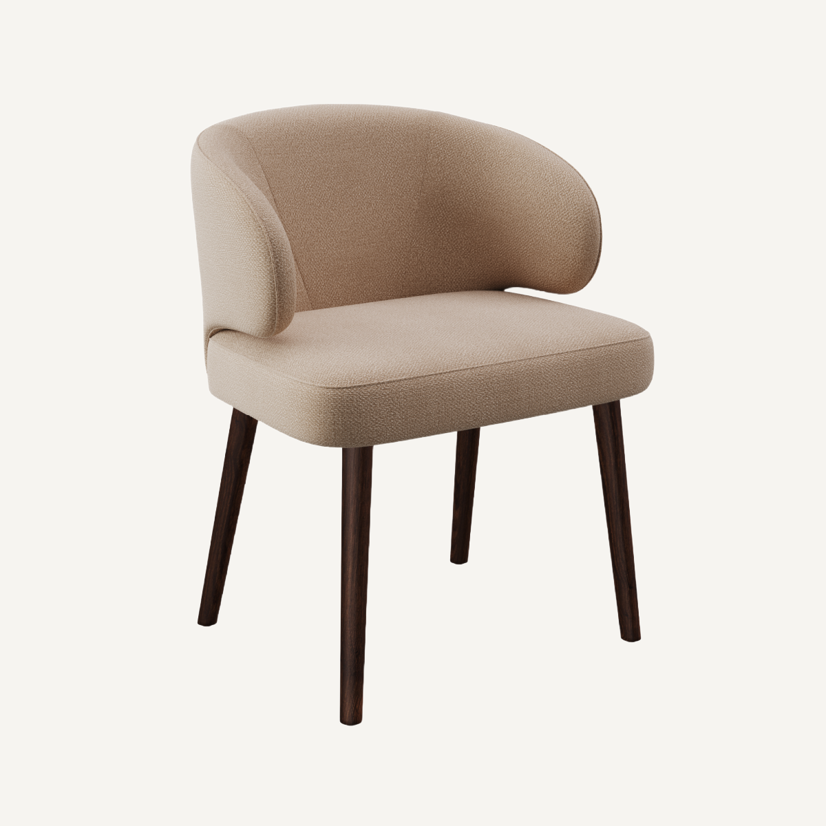 Chaise de salle à manger en tissu marron | Dôme Deco Penta | REMO, mobilier et décoration d'intérieur