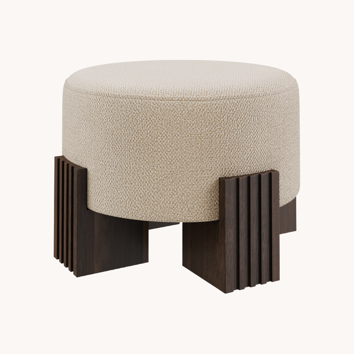 Pouf en tissu marron | Dôme Deco Clark | REMO, mobilier et décoration d'intérieur