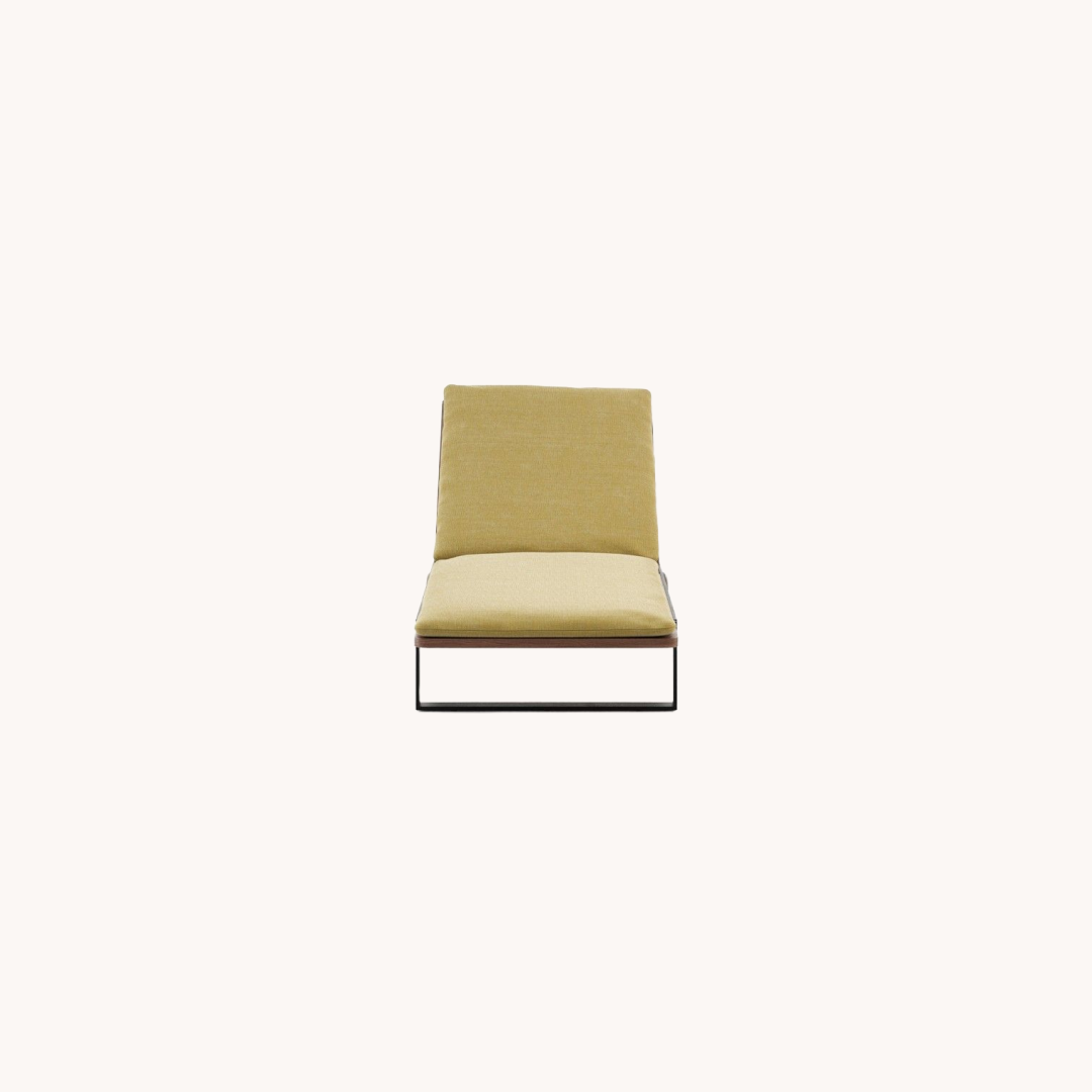 Chaise longue en tissu jaune | Laskasas Salim | REMO, mobilier et décoration d'extérieur