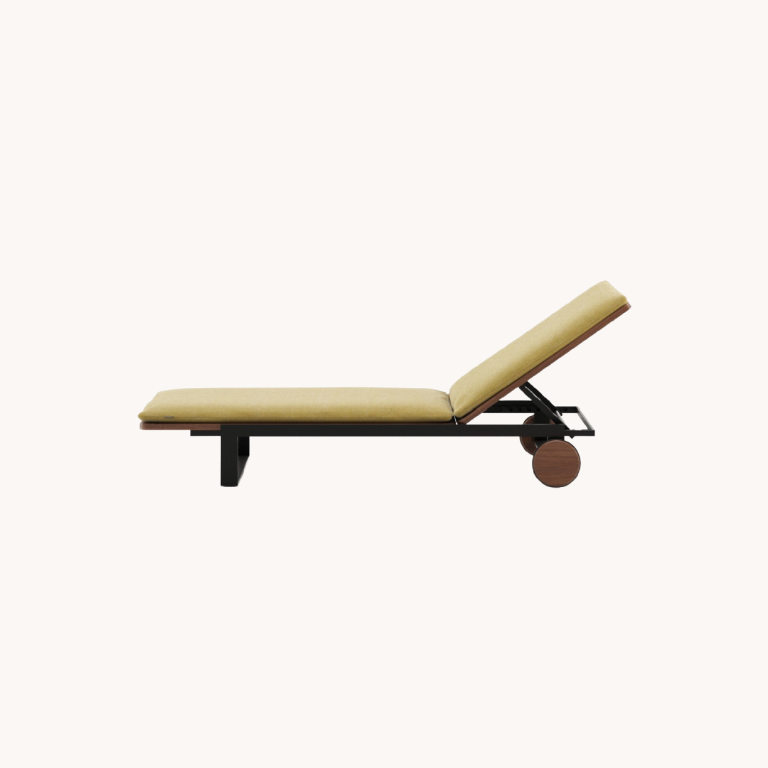 Chaise longue en tissu jaune | Laskasas Salim | REMO, mobilier et décoration d'extérieur