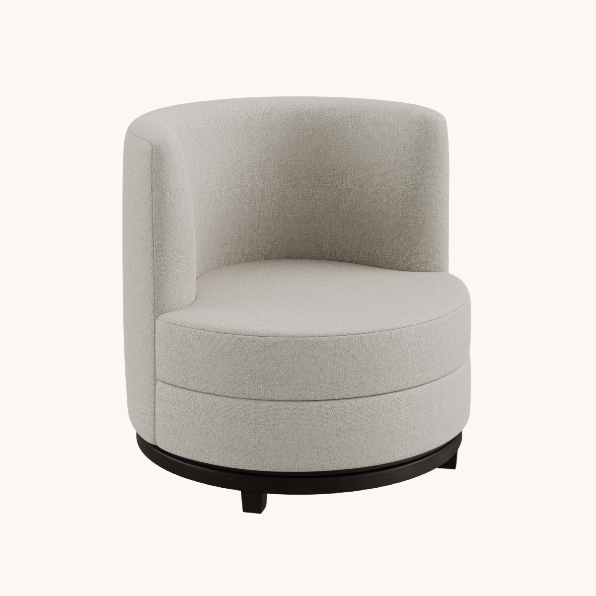 Fauteuil pivotant en tissu crème | Dôme Deco Ayden | REMO, mobilier et décoration d'intérieur