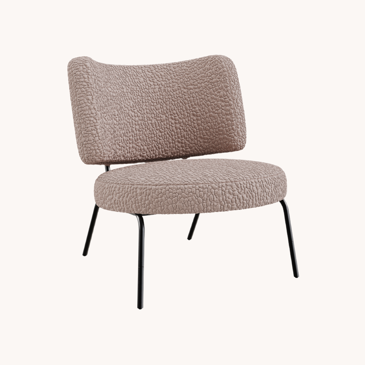 Fauteuil d'appoint en tissu taupe | Dôme Deco Nona | REMO, mobilier et décoration d'intérieur