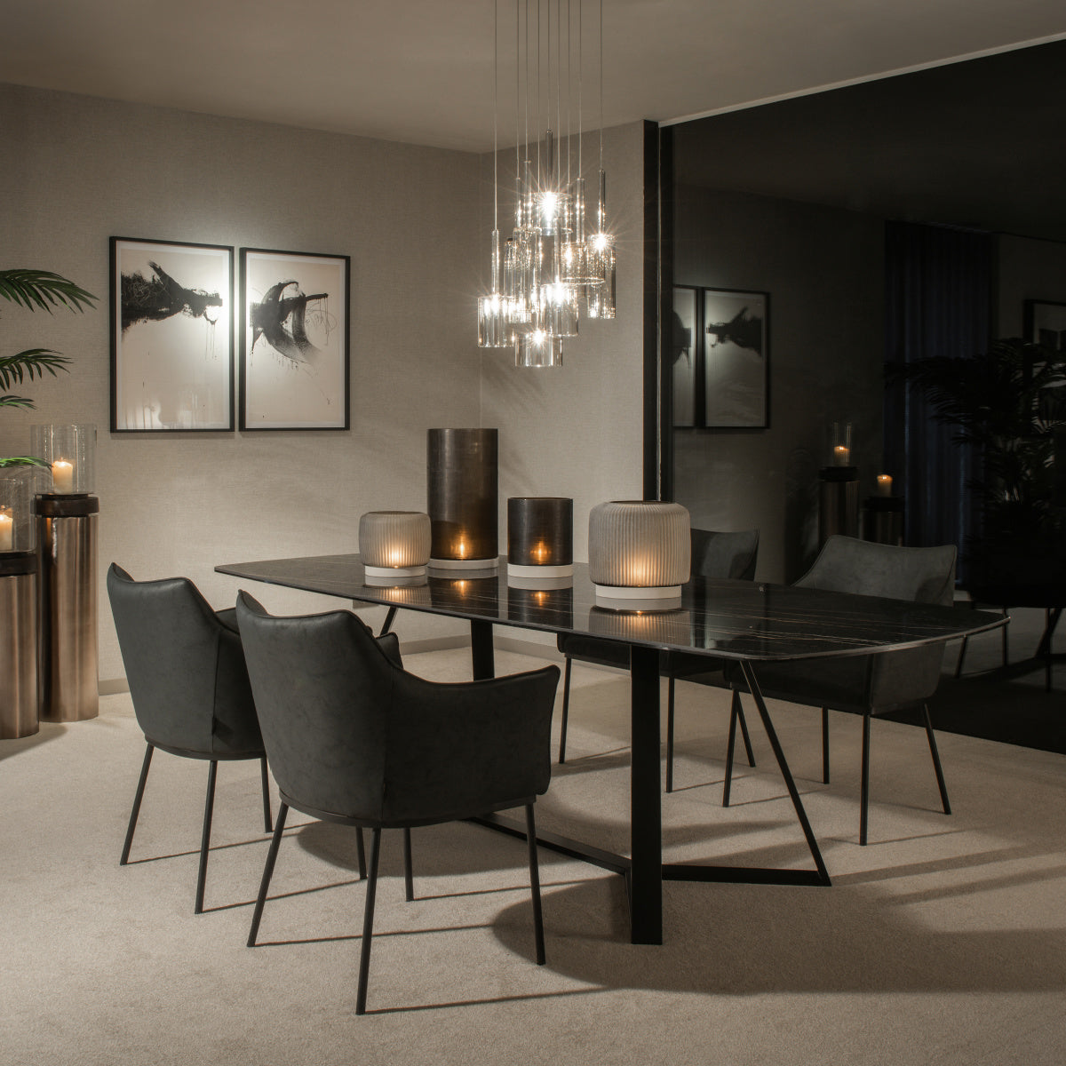 Table de salle à manger en céramique noire | Dôme Deco Veneto L | REMO, mobilier et décoration d'intérieur