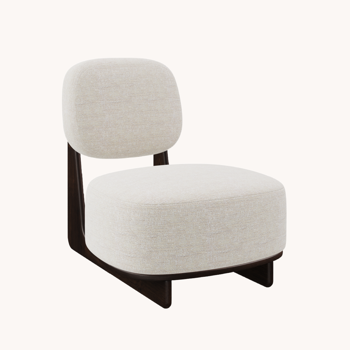 Fauteuil en tissu blanc écru | Dôme Deco Tate | REMO, mobilier et décoration d'intérieur