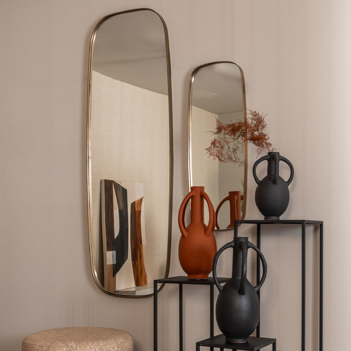 Miroir en laiton vieilli | Dôme Deco Scutari S | REMO, mobilier et décoration d'intérieur